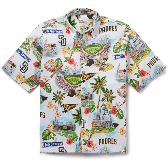 Reyn Spooner San Diego Padres Scenic Button Down Short Sleeve Shirt